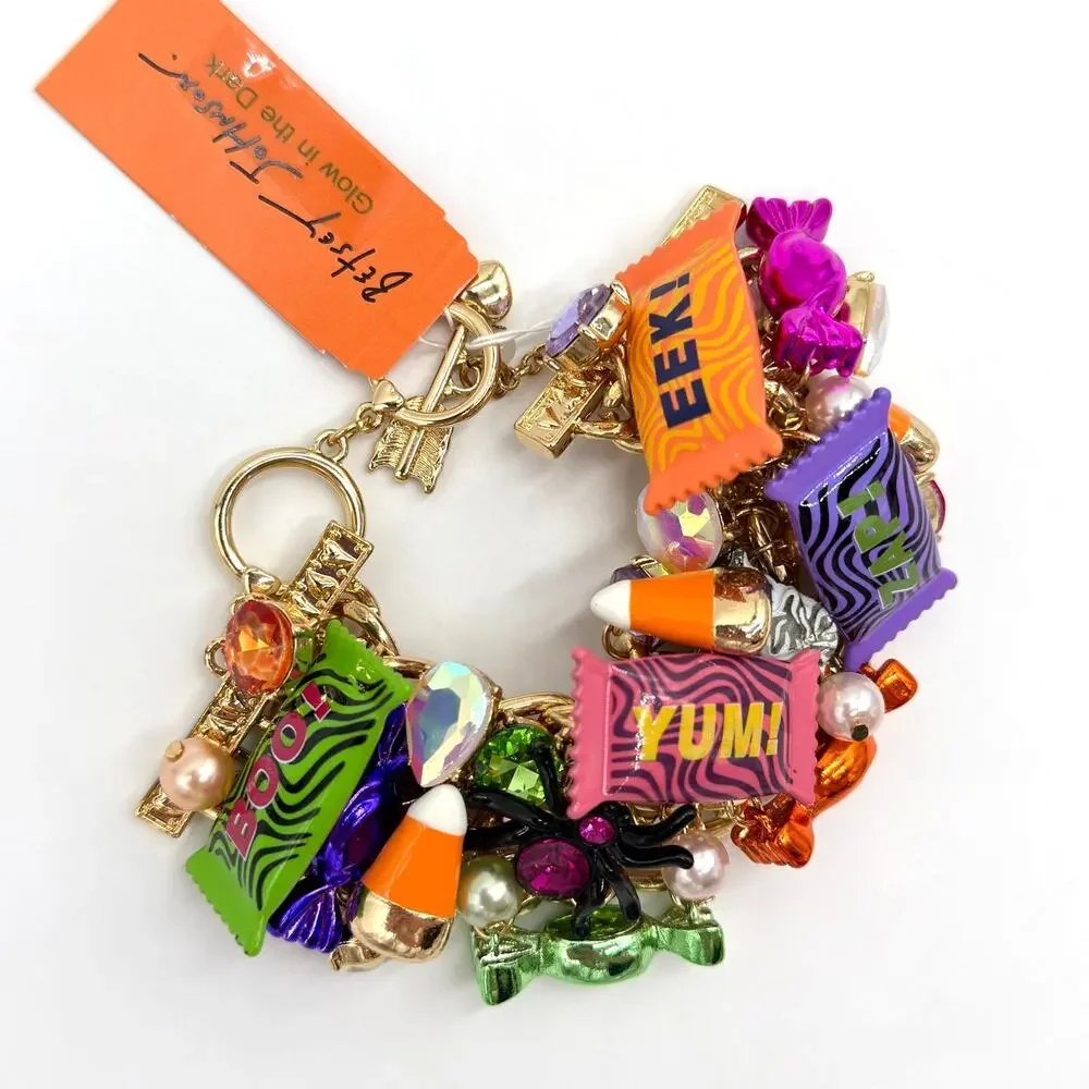 Betsey Johnson Halloween Candy Statement Bracelet Glow In The Dark NEW